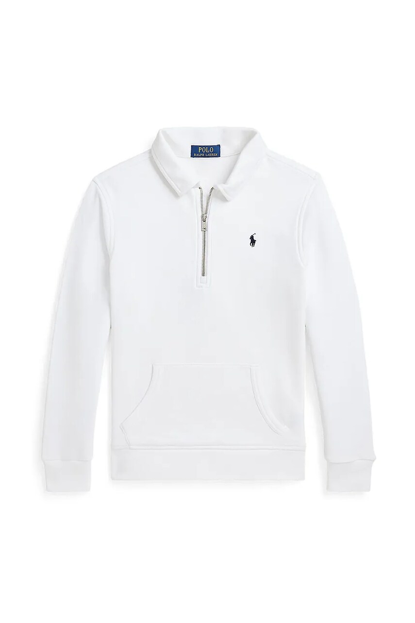 Levně Dětská mikina Polo Ralph Lauren bílá barva, hladká, 323958157001