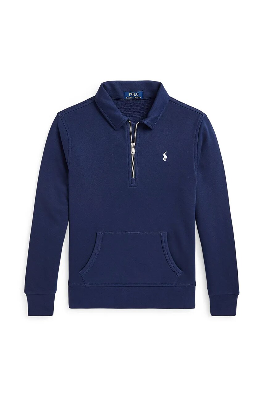 Levně Dětská mikina Polo Ralph Lauren tmavomodrá barva, hladká, 323958157002