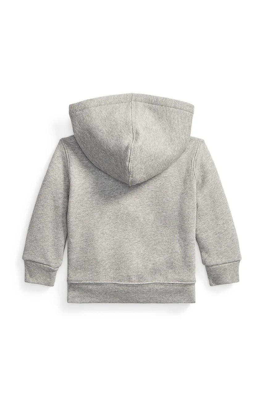 Детская кофта Polo Ralph Lauren цвет серый с капюшоном меланж 320547626002 Детская кофта Polo Ralph Lauren цвет серый с капюшоном меланж 320547626002