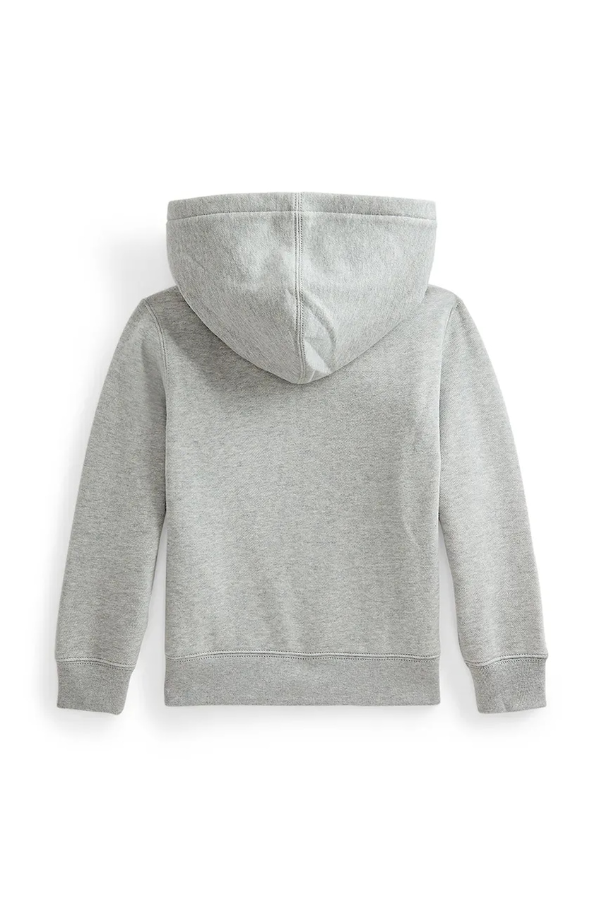 Детская кофта Polo Ralph Lauren цвет серый с капюшоном однотонная 322749954017 Детская кофта Polo Ralph Lauren цвет серый с капюшоном однотонная 322749954017
