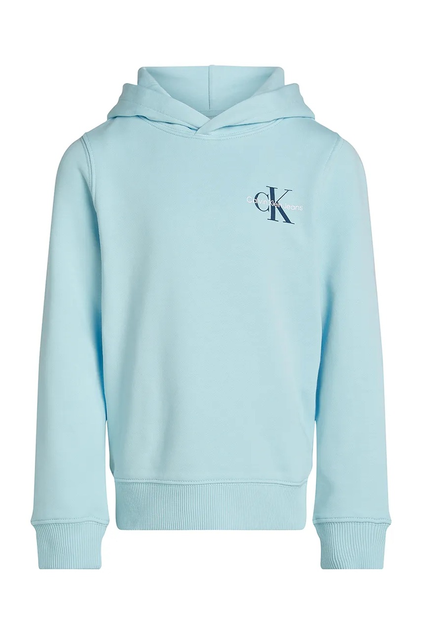 Дитяча бавовняна кофта Calvin Klein Jeans з капюшоном з принтом IU0IU00266