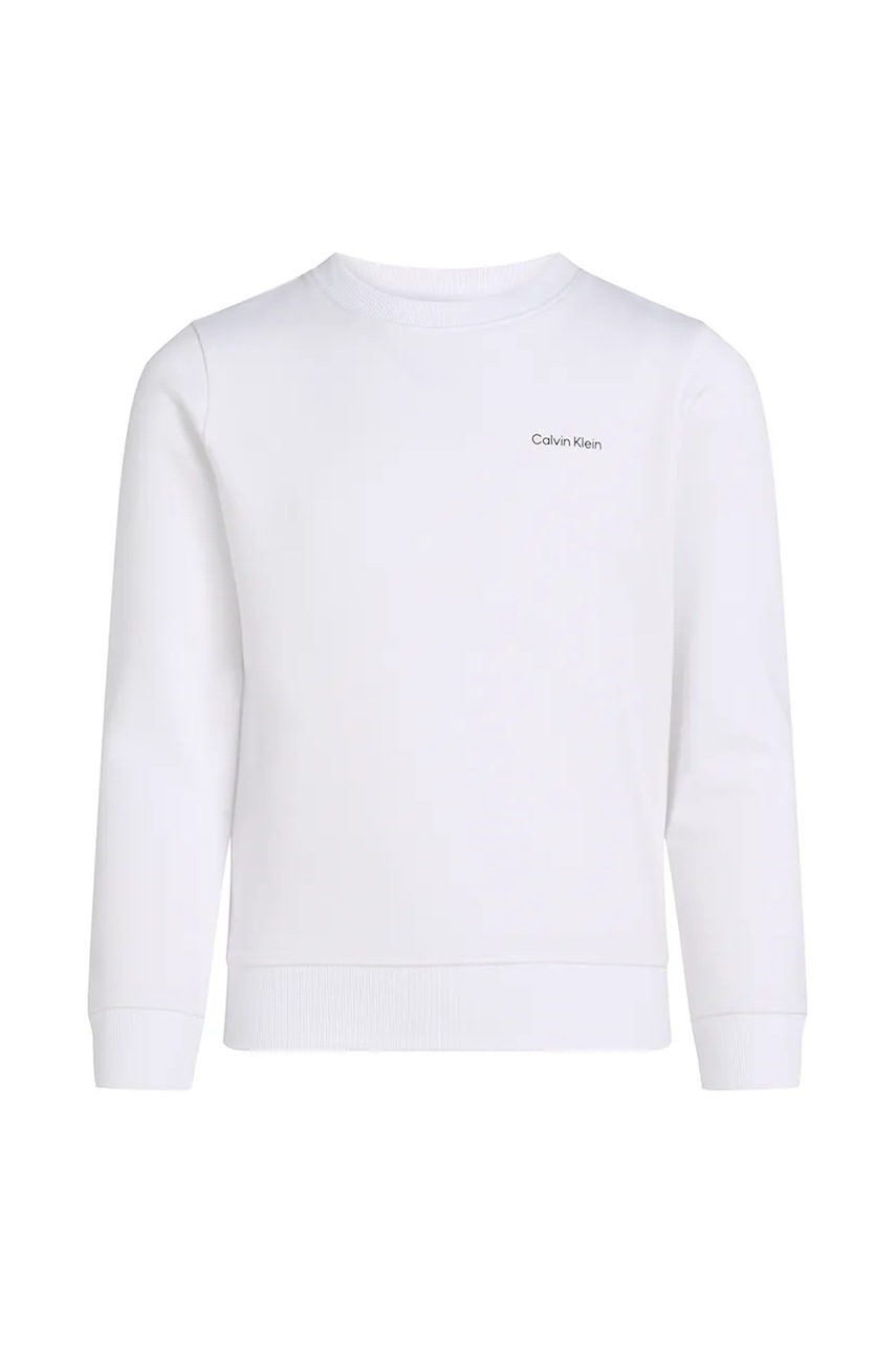 Детская хлопковая кофта Calvin Klein Jeans цвет белый однотонная IU0IU00686 Детская хлопковая кофта Calvin Klein Jeans цвет белый однотонная IU0IU00686