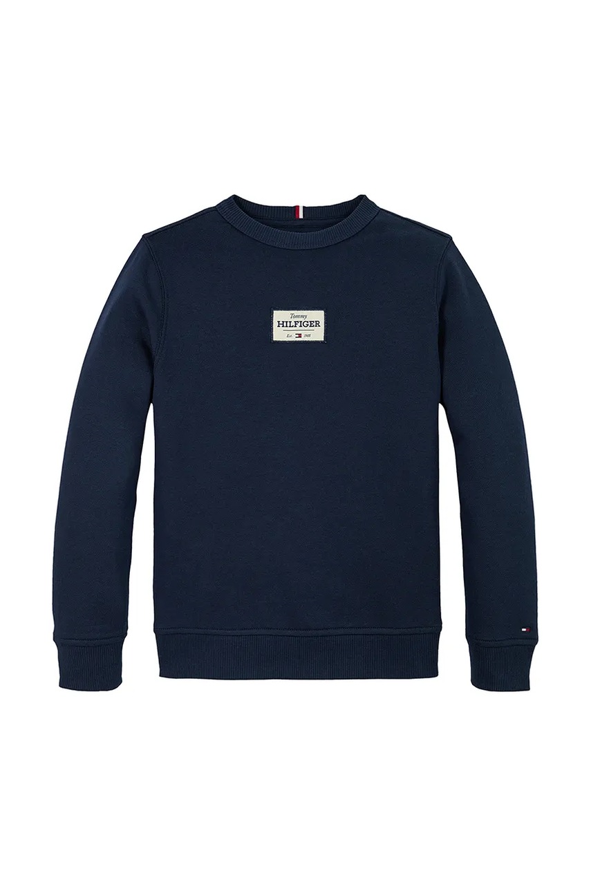 Детская кофта Tommy Hilfiger цвет синий с аппликацией KB0KB09315 Детская кофта Tommy Hilfiger цвет синий с аппликацией KB0KB09315