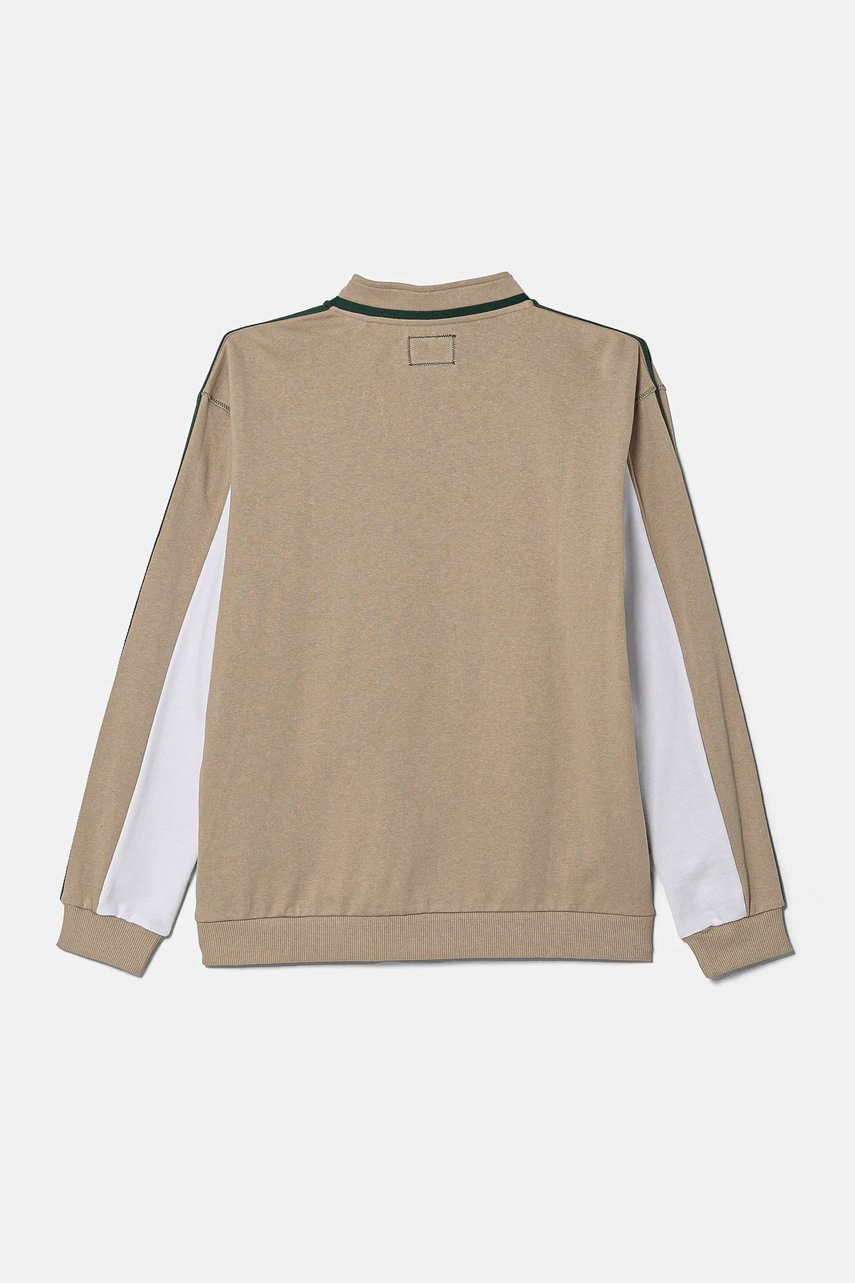 Детская хлопковая кофта Guess цвет бежевый узор L5RQ00 KA6R4