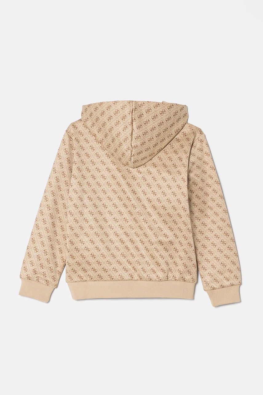 Детская кофта Guess цвет бежевый с капюшоном узор L5RQ24 FL04Q