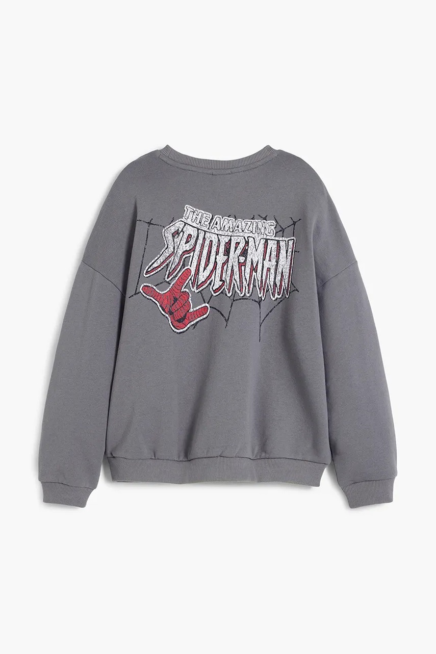 Desigual gyerek melegítőfelső pamutból szürke, nyomott mintás, 25SBSK03 termék 2. képe