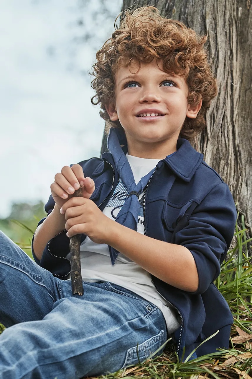 Mayoral bluza copii culoarea albastru marin, neted, 3424