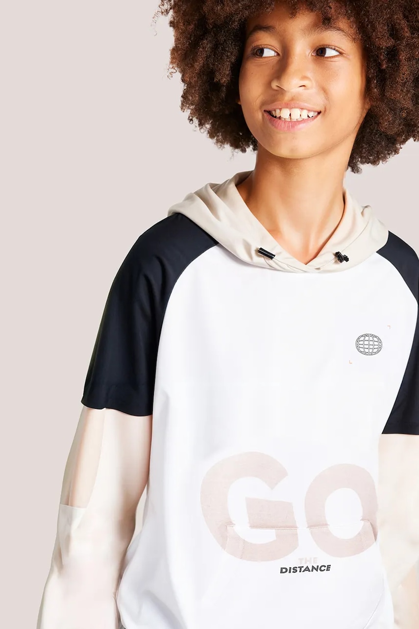 Mayoral bluza copii culoarea bej, cu glugă, modelator, 6482