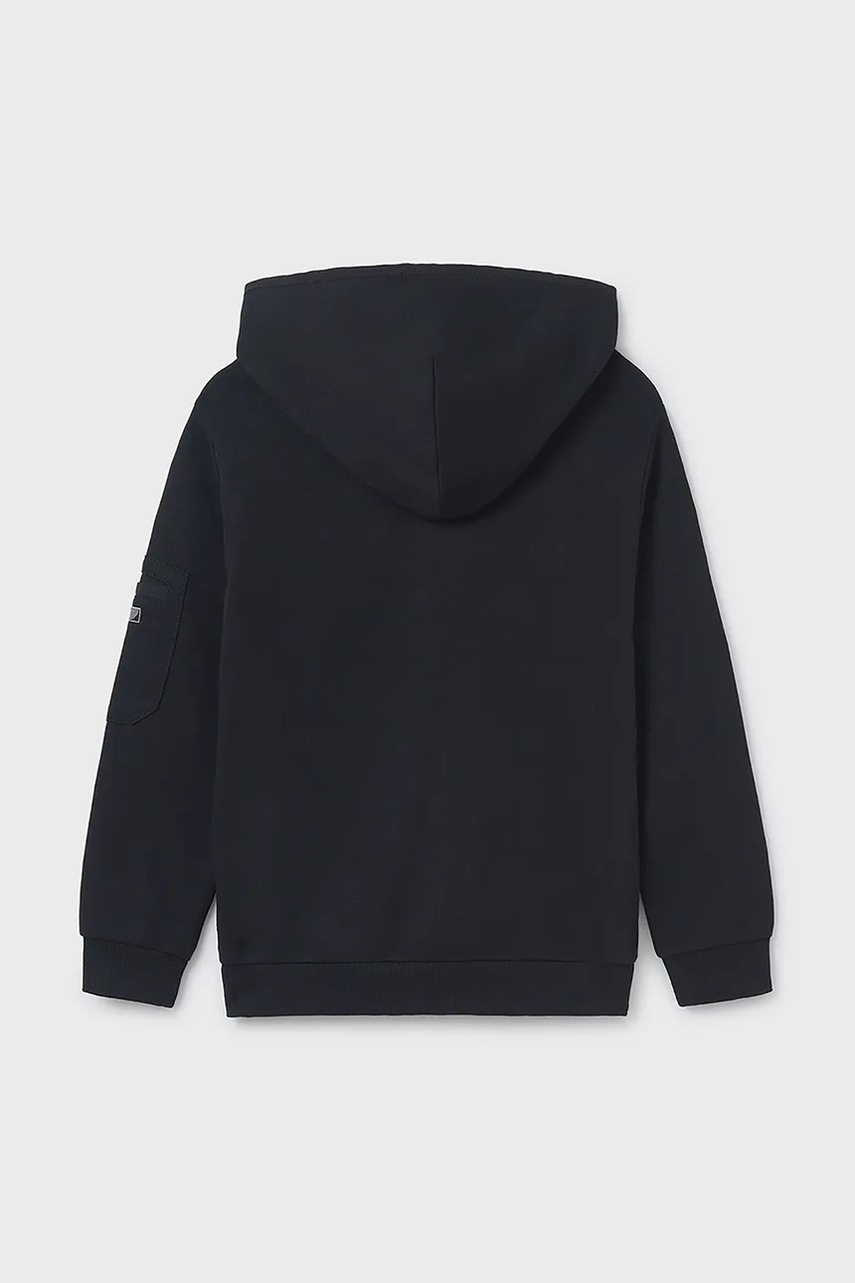 Детская кофта Mayoral цвет чёрный с капюшоном однотонная 6490 в Полтаве Детская кофта Mayoral цвет чёрный с капюшоном однотонная 6490 в Полтаве