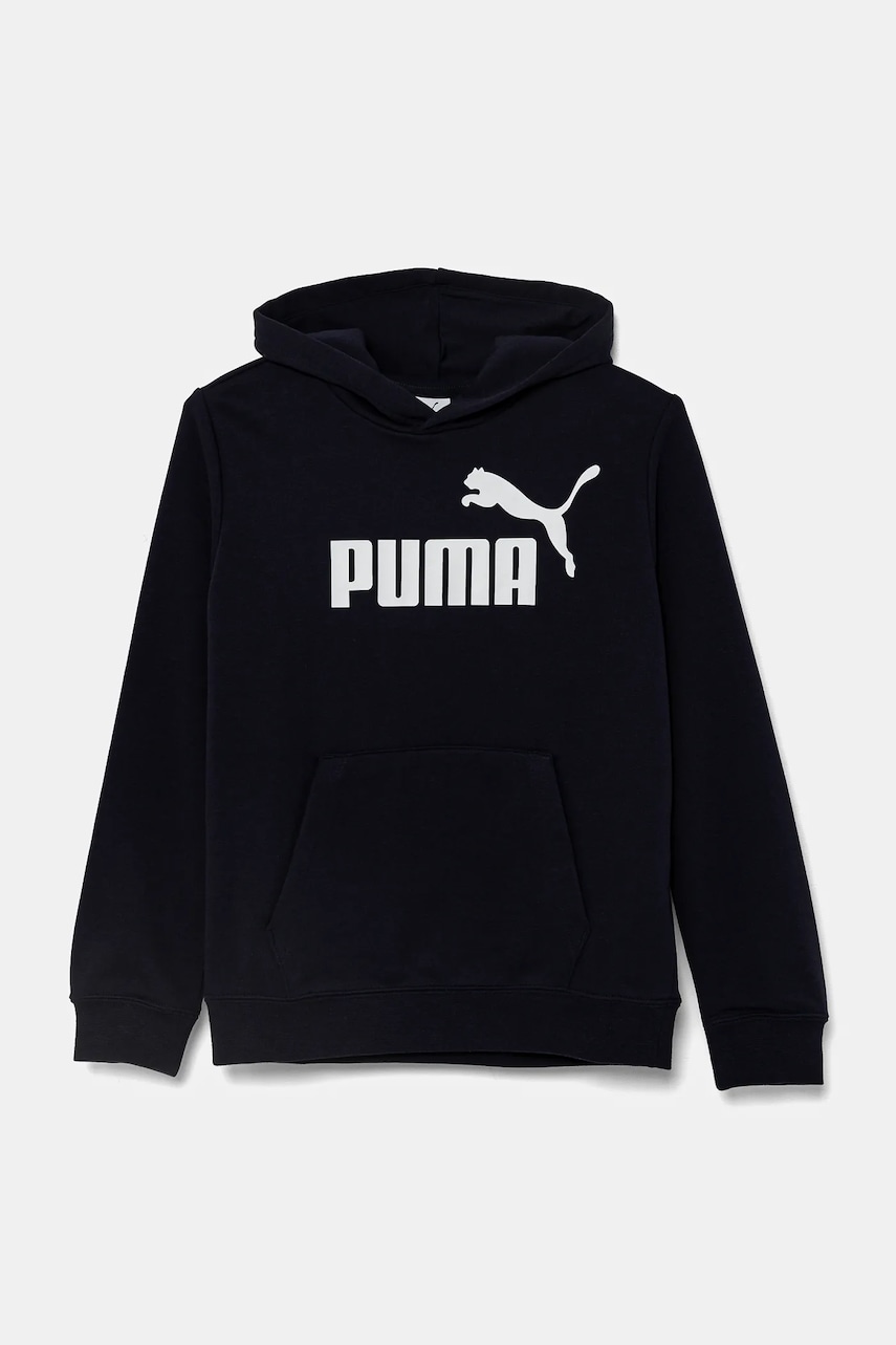 Puma bluza copii ESS No. 1 Logo Hoodie TR culoarea albastru marin, cu glugă, cu imprimeu, 684909 Puma bluza copii ESS No. 1 Logo Hoodie TR culoarea albastru marin, cu glugă, cu imprimeu, 684909