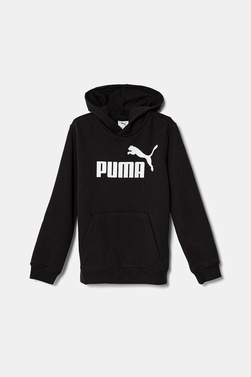 Puma bluza copii ESS No. 1 Logo Hoodie TR culoarea negru, cu glugă, cu imprimeu, 684909 Puma bluza copii ESS No. 1 Logo Hoodie TR culoarea negru, cu glugă, cu imprimeu, 684909