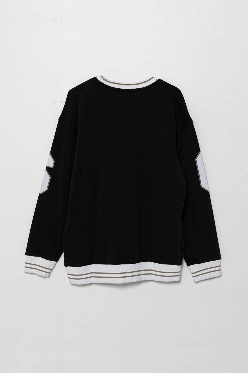 Детская хлопковая кофта Guess цвет чёрный с аппликацией L5GQ04 KA6R4