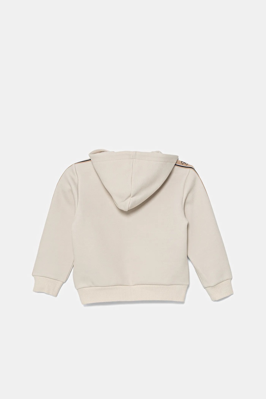 Детская кофта Guess цвет бежевый с капюшоном с аппликацией L5GQ09 KB3P2