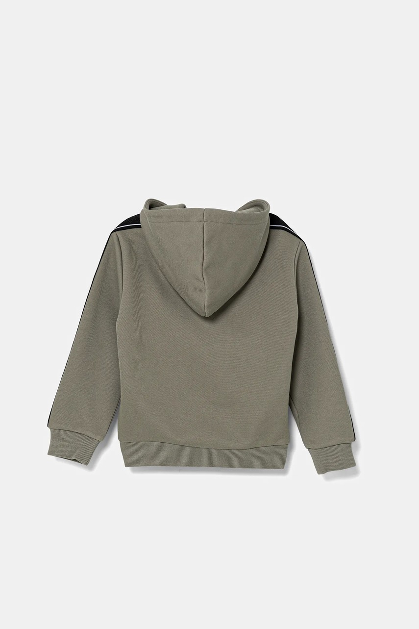 Детская кофта Guess цвет зелёный с капюшоном с аппликацией L5GQ09 KB3P2