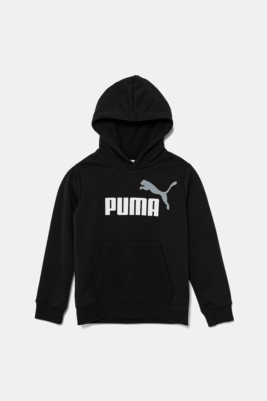 Puma bluza copii ESS 2 COLOR No.1 Logo Hoodie TR culoarea negru, cu glugă, cu imprimeu, 685823 Puma bluza copii ESS 2 COLOR No.1 Logo Hoodie TR culoarea negru, cu glugă, cu imprimeu, 685823