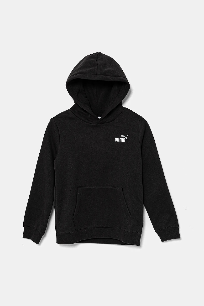 Puma bluza copii ESS 2 COLOR Small No. 1 Logo Hoodie FL culoarea negru, cu glugă, neted, 685825 Puma bluza copii ESS 2 COLOR Small No. 1 Logo Hoodie FL culoarea negru, cu glugă, neted, 685825