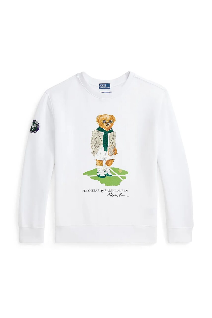 Levně Dětská mikina Polo Ralph Lauren bílá barva, s potiskem, 323970403001