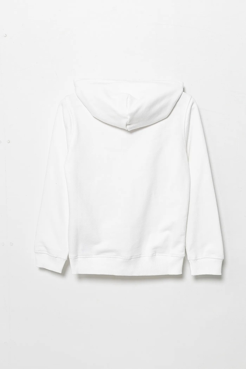 Детская кофта Tommy Hilfiger цвет белый с капюшоном с принтом KB0KB09568