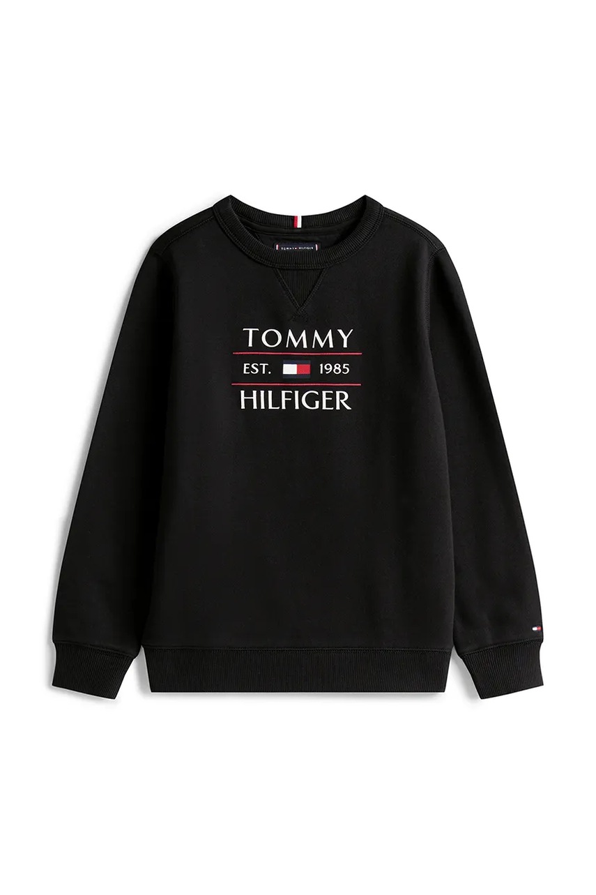 Детская кофта Tommy Hilfiger цвет чёрный с принтом KB0KB09569