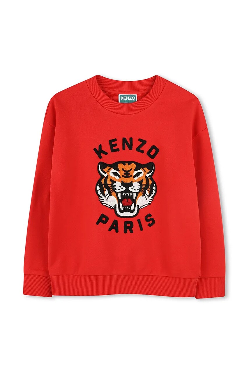 Kenzo Kids hanorac de bumbac pentru copii culoarea rosu, cu imprimeu, K61126