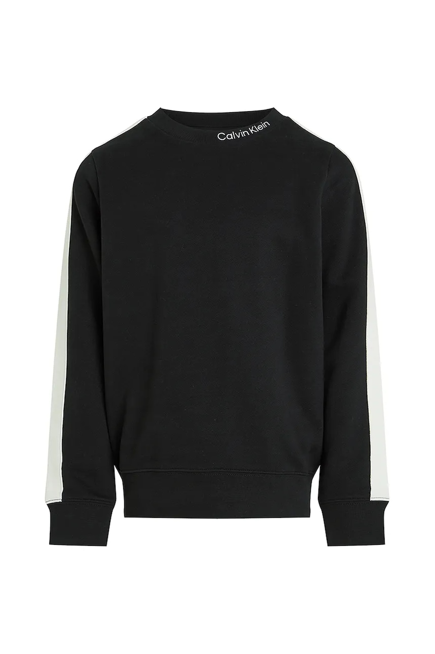 Детская кофта Calvin Klein Jeans цвет чёрный однотонная IB0IB02471 Детская кофта Calvin Klein Jeans цвет чёрный однотонная IB0IB02471