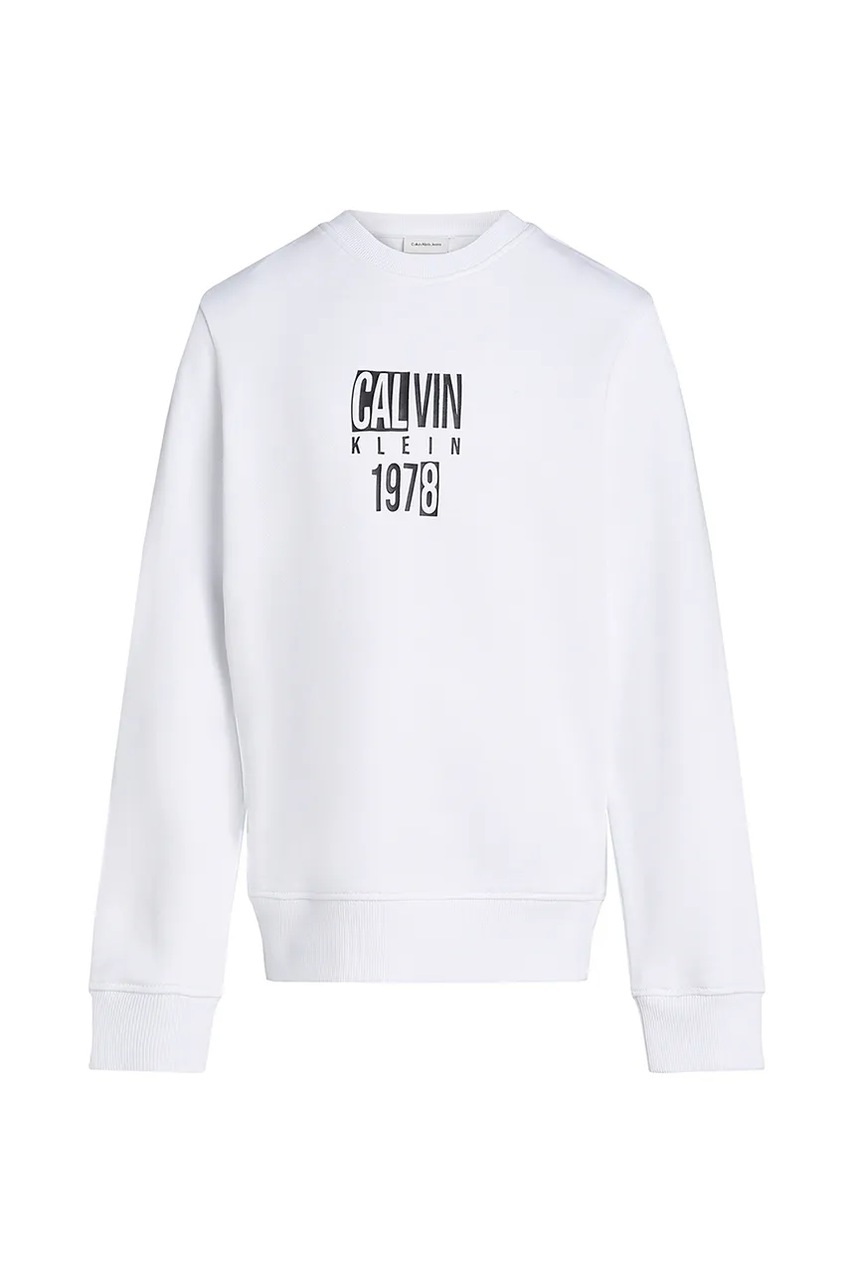 Детская кофта Calvin Klein Jeans цвет белый с принтом IB0IB02472 Детская кофта Calvin Klein Jeans цвет белый с принтом IB0IB02472