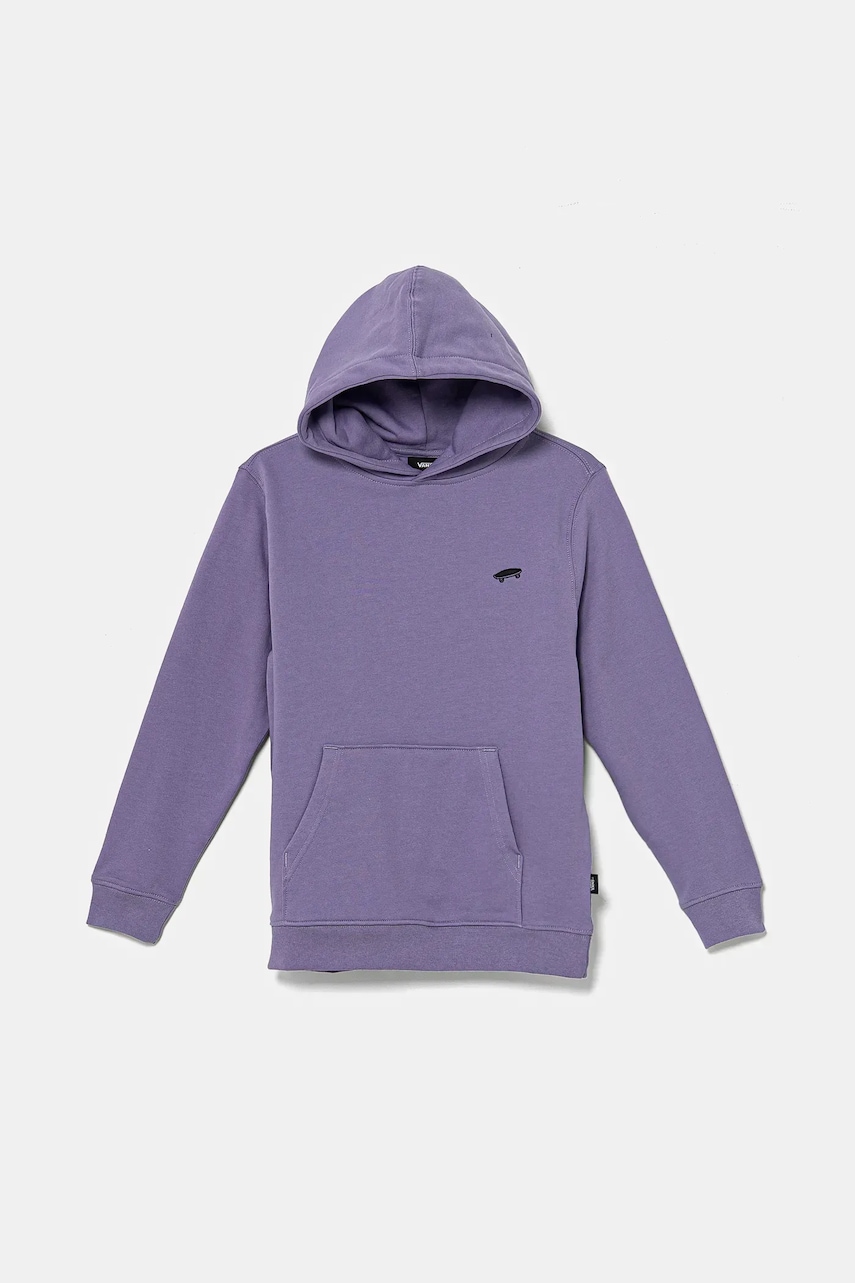 Vans hanorac de bumbac pentru copii SALTON LOOSE culoarea violet, cu glugă, uni, VN000P5T6PH1