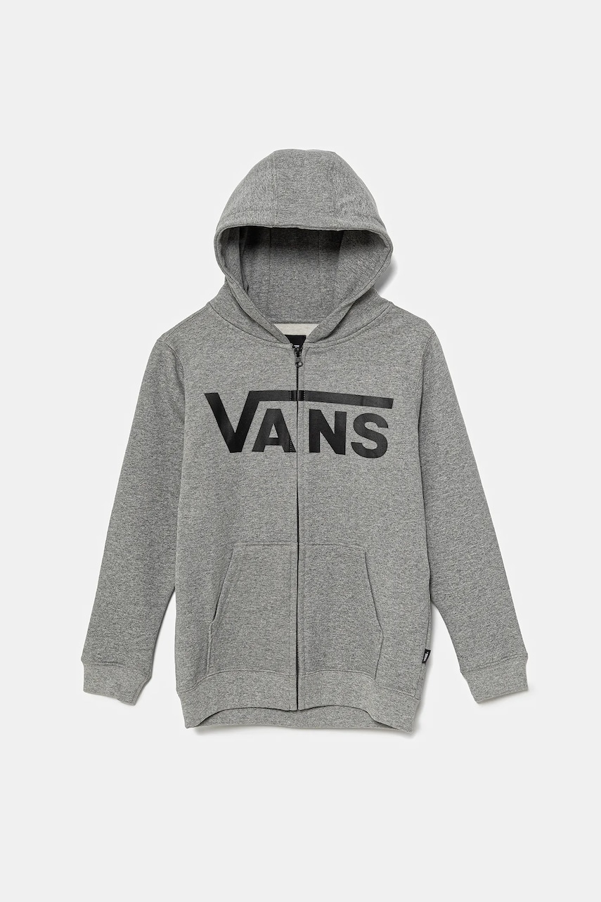 Vans bluza copii Classic II FZ culoarea gri, cu glugă, cu imprimeu, VN000JYB4OU1 Vans bluza copii Classic II FZ culoarea gri, cu glugă, cu imprimeu, VN000JYB4OU1