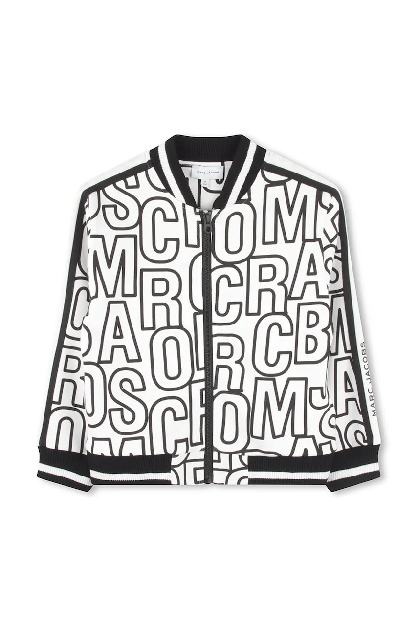 Детская хлопковая кофта Marc Jacobs цвет белый узор W60440 Детская хлопковая кофта Marc Jacobs цвет белый узор W60440