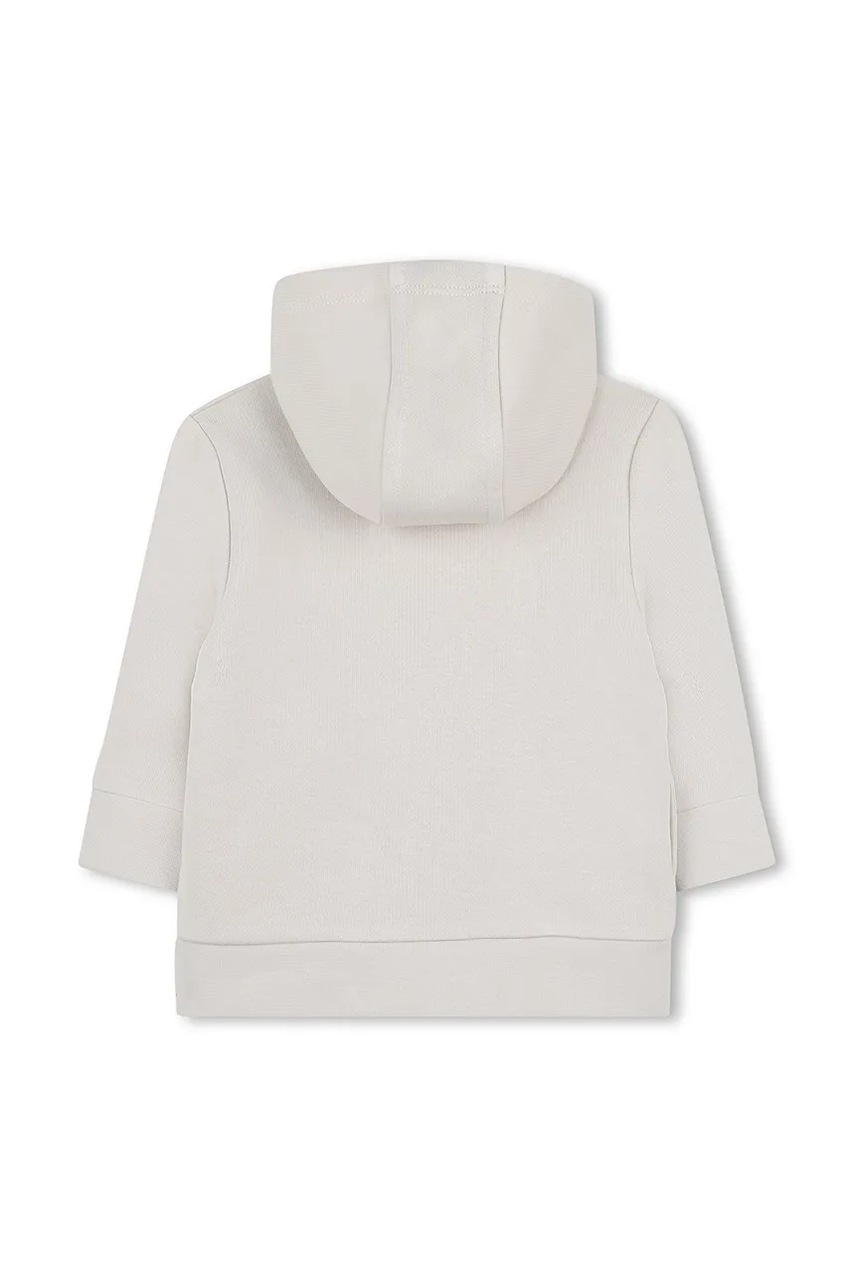 Кофта для младенцев BOSS цвет бежевый с капюшоном однотонная J52095