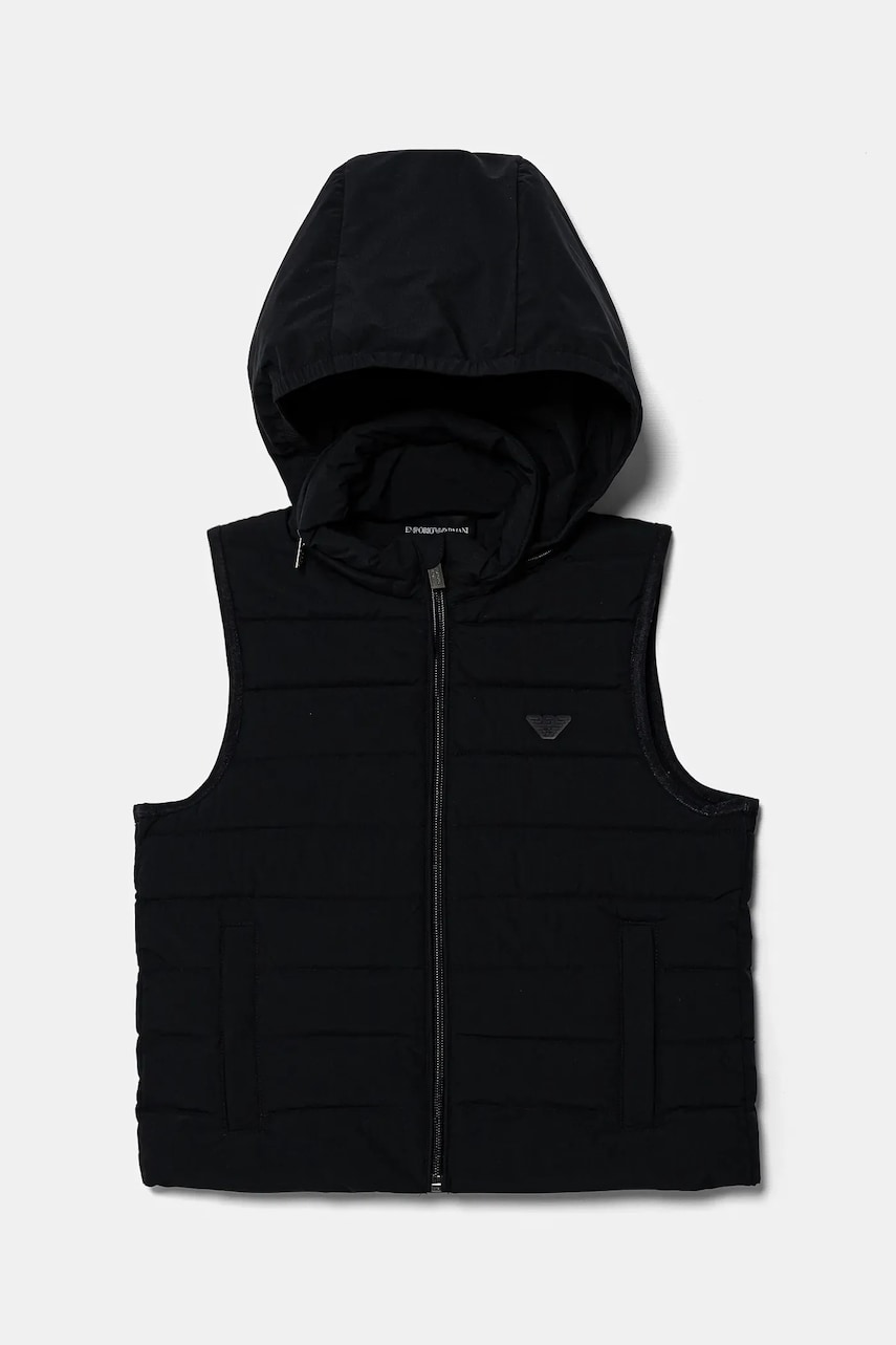 Levně Dětská péřová vesta Emporio Armani tmavomodrá barva, EB000422 AF14935