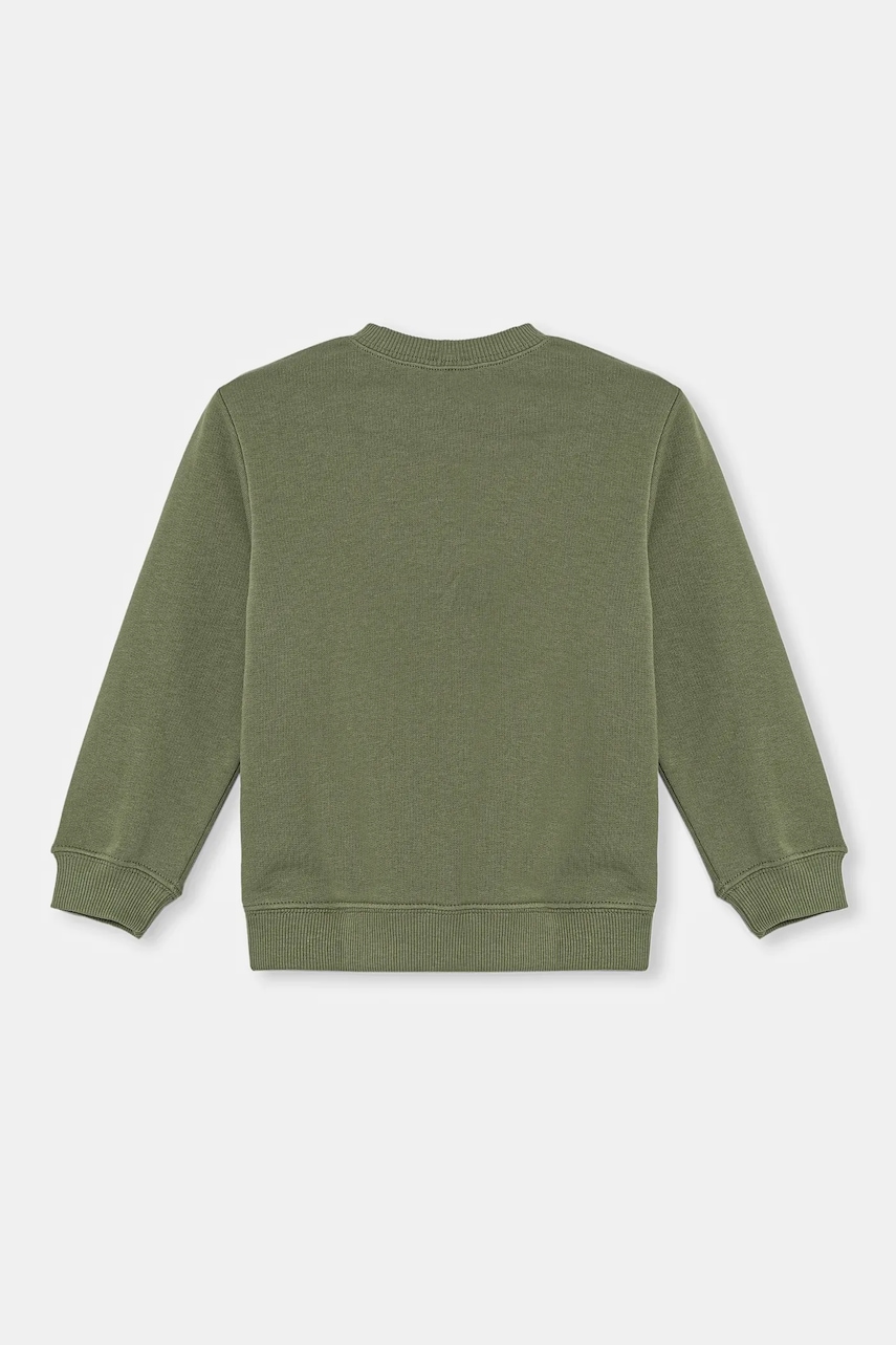 Детская хлопковая кофта United Colors of Benetton цвет зелёный с принтом 3J70G10HW Детская хлопковая кофта United Colors of Benetton цвет зелёный с принтом 3J70G10HW