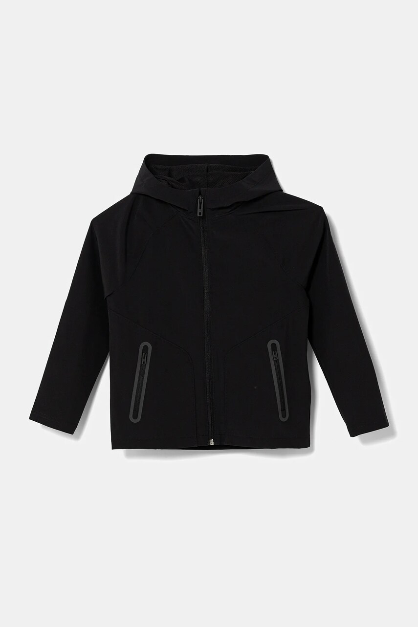 Under Armour bluză copii Unstoppable Full Zip culoarea negru, cu glugă, uni, 1383126 Under Armour bluză copii Unstoppable Full Zip culoarea negru, cu glugă, uni, 1383126