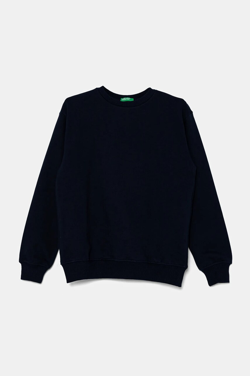 United Colors of Benetton hanorac de bumbac pentru copii culoarea albastru marin, cu imprimeu, 3UNIC10O3