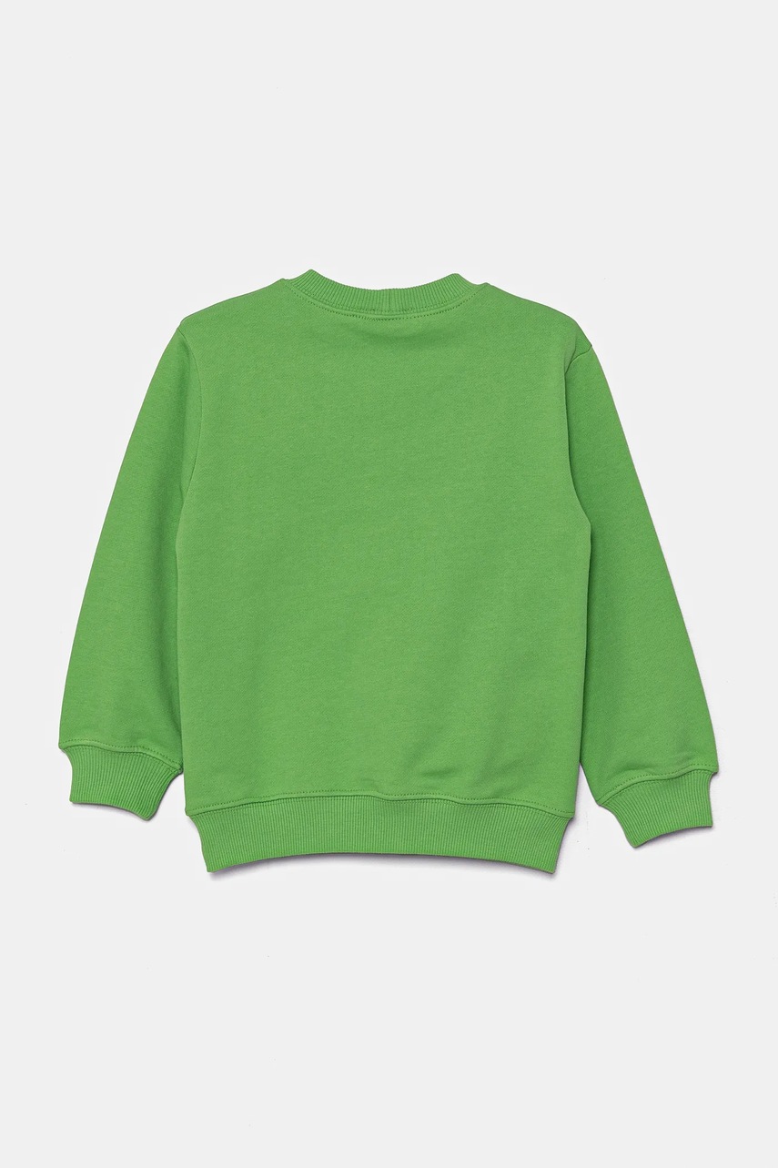 Детская хлопковая кофта United Colors of Benetton цвет зелёный с принтом 3UNIG10II Детская хлопковая кофта United Colors of Benetton цвет зелёный с принтом 3UNIG10II