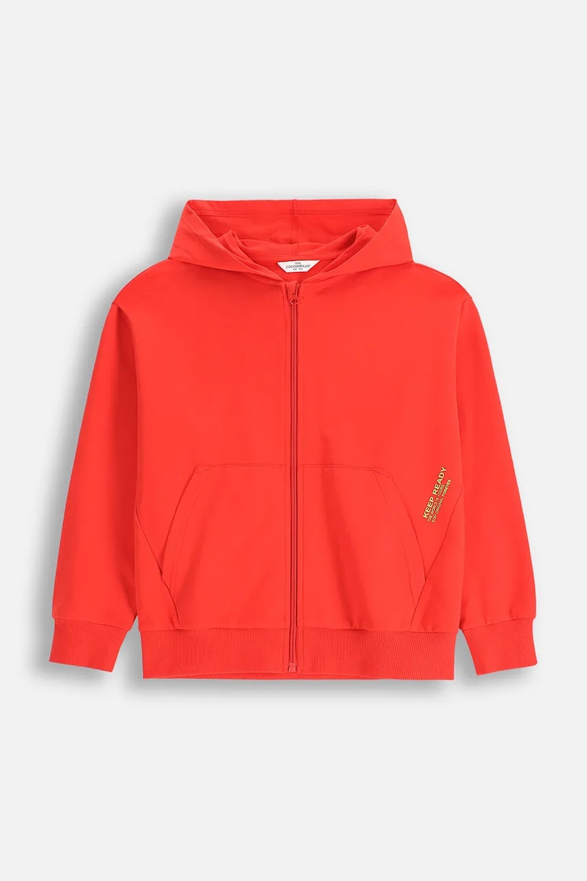Coccodrillo hanorac de bumbac pentru copii culoarea rosu, cu glugă, neted, EVERYDAY BOY Coccodrillo hanorac de bumbac pentru copii culoarea rosu, cu glugă, neted, EVERYDAY BOY