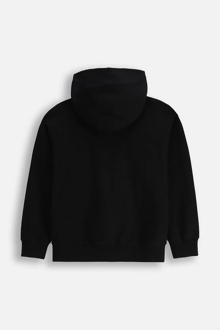 Детская хлопковая кофта Coccodrillo цвет чёрный с капюшоном однотонная EVERYDAY BOY