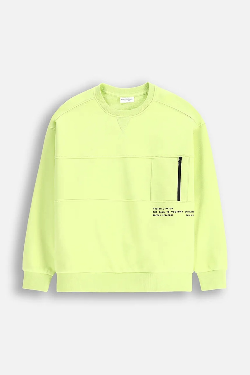 Детская кофта Coccodrillo цвет зелёный с принтом MONOCHROME BOY JUNIOR