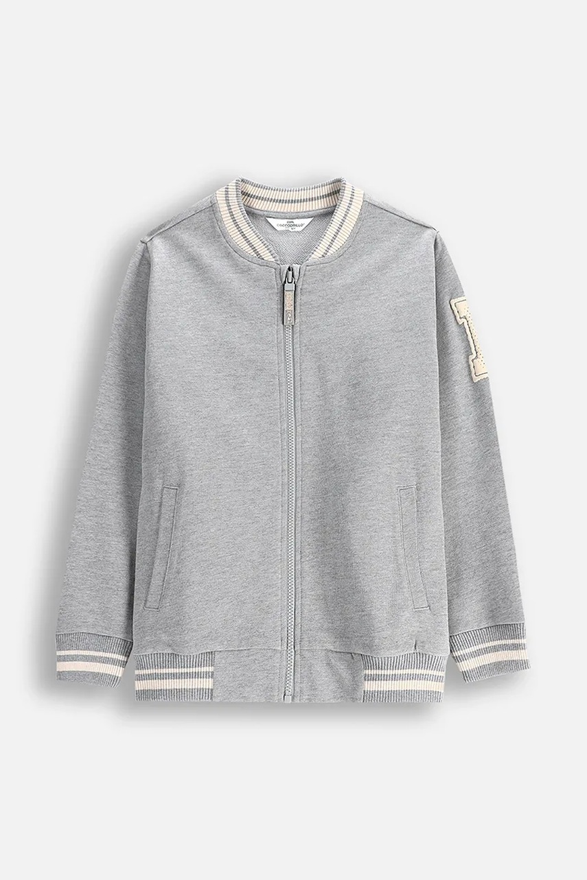 Детская кофта Coccodrillo цвет серый однотонная EVERYDAY BOY