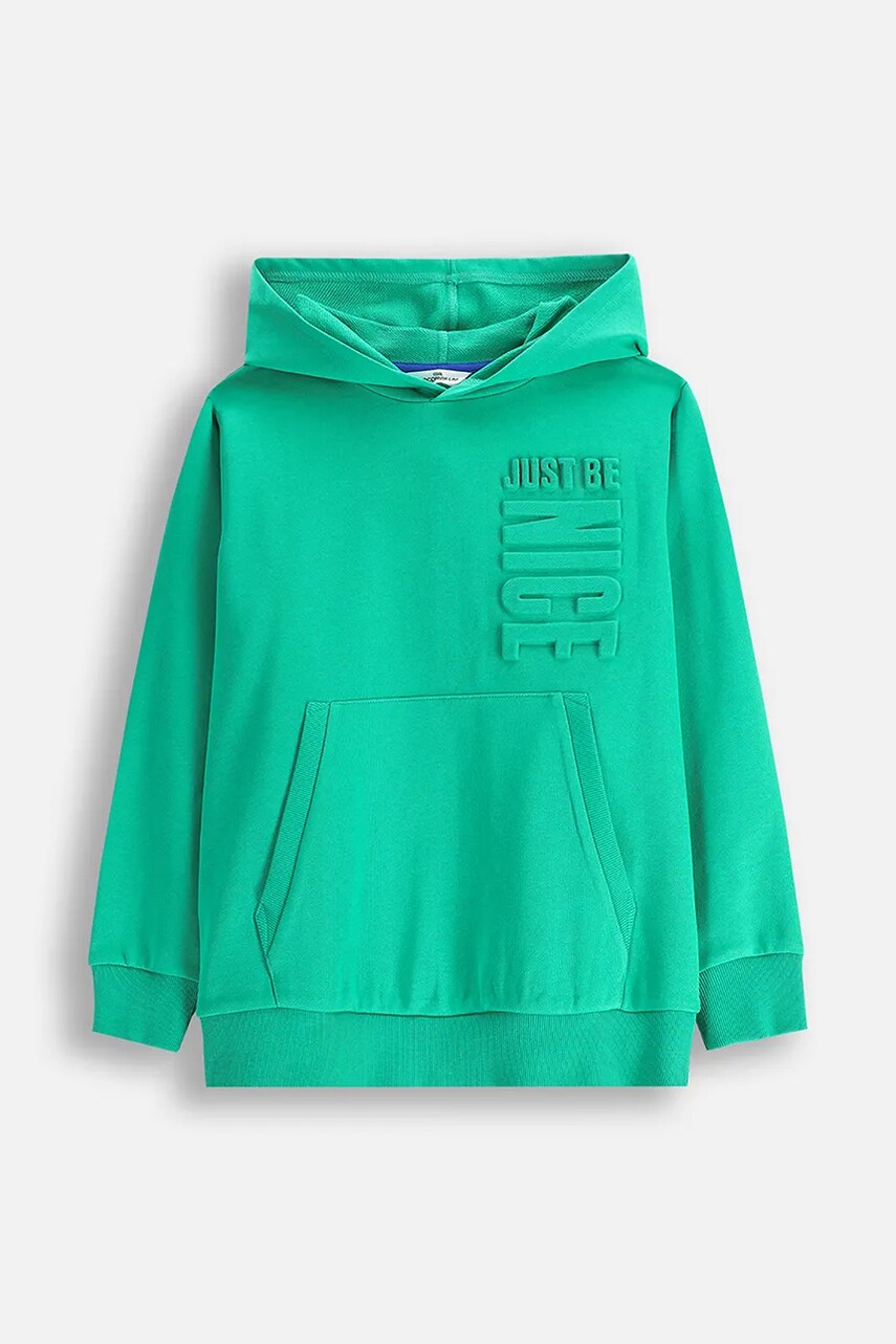 Coccodrillo bluza copii culoarea verde, cu gluga, EVERYDAY BOY