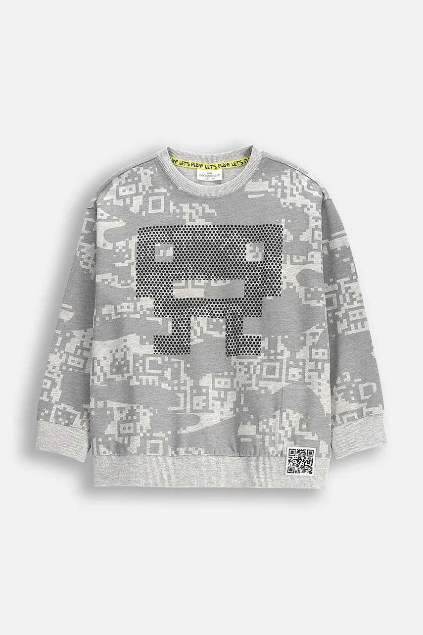 Coccodrillo bluză copii culoarea gri, cu imprimeu, GAMER BOY KIDS Coccodrillo bluză copii culoarea gri, cu imprimeu, GAMER BOY KIDS