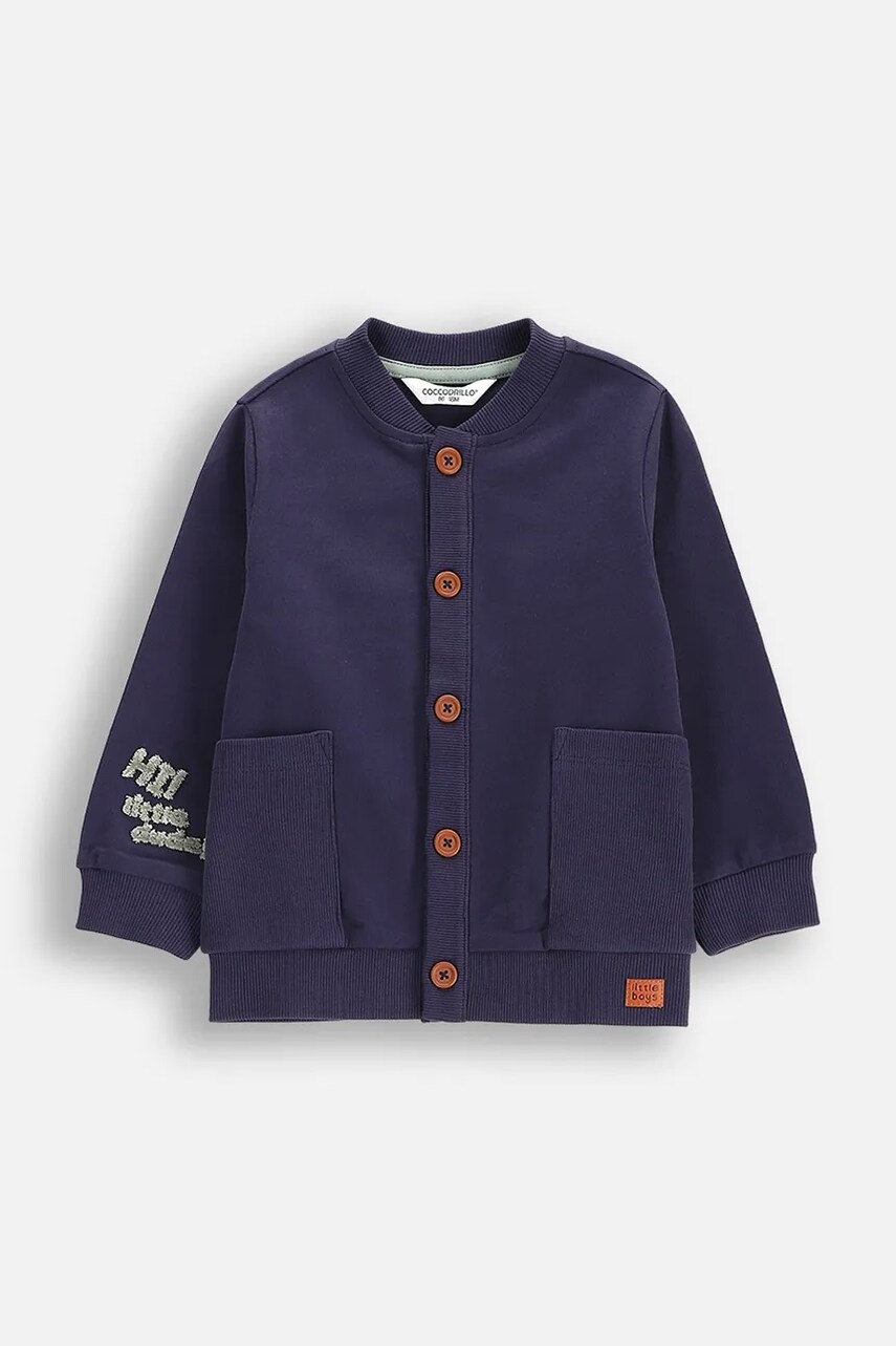 Coccodrillo bluză culoarea bleumarin, SAGE TIME BOY NEWBORN