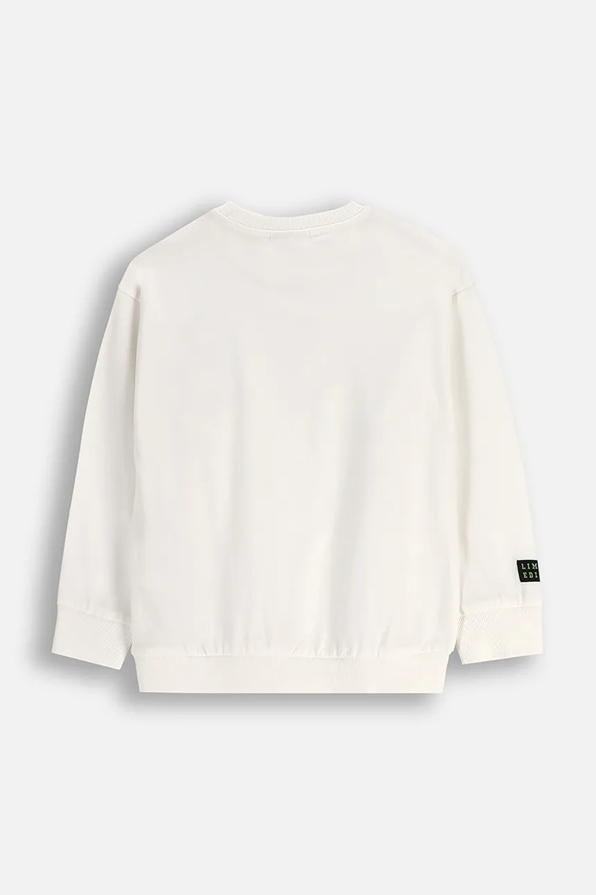 Детская хлопковая кофта Coccodrillo цвет бежевый с принтом EVERYDAY BOY