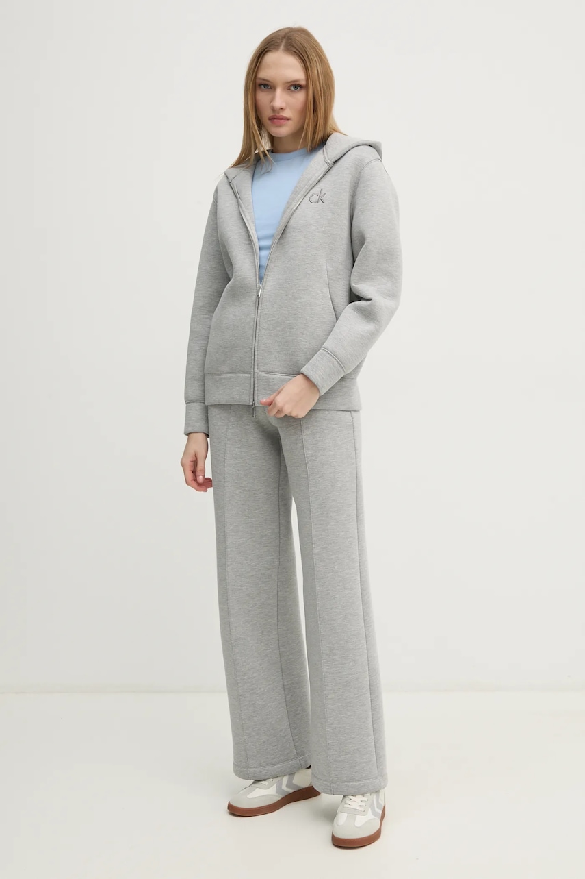 Кофта Calvin Klein женская цвет серый с капюшоном меланж K20K208087 Кофта Calvin Klein женская цвет серый с капюшоном меланж K20K208087