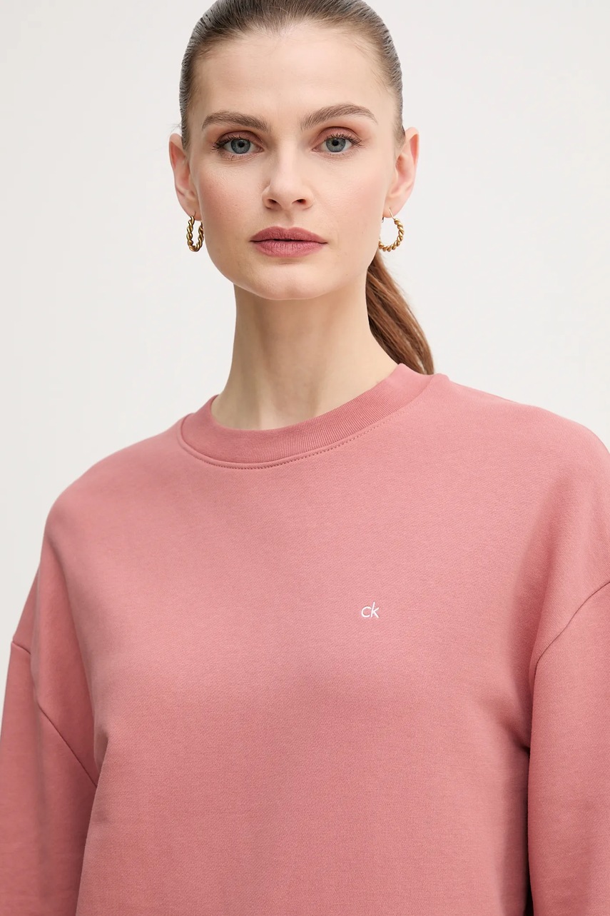 Βαμβακερή μπλούζα Calvin Klein γυναικεία, χρώμα: πορτοκαλί, K20K208092 φωτογραφία