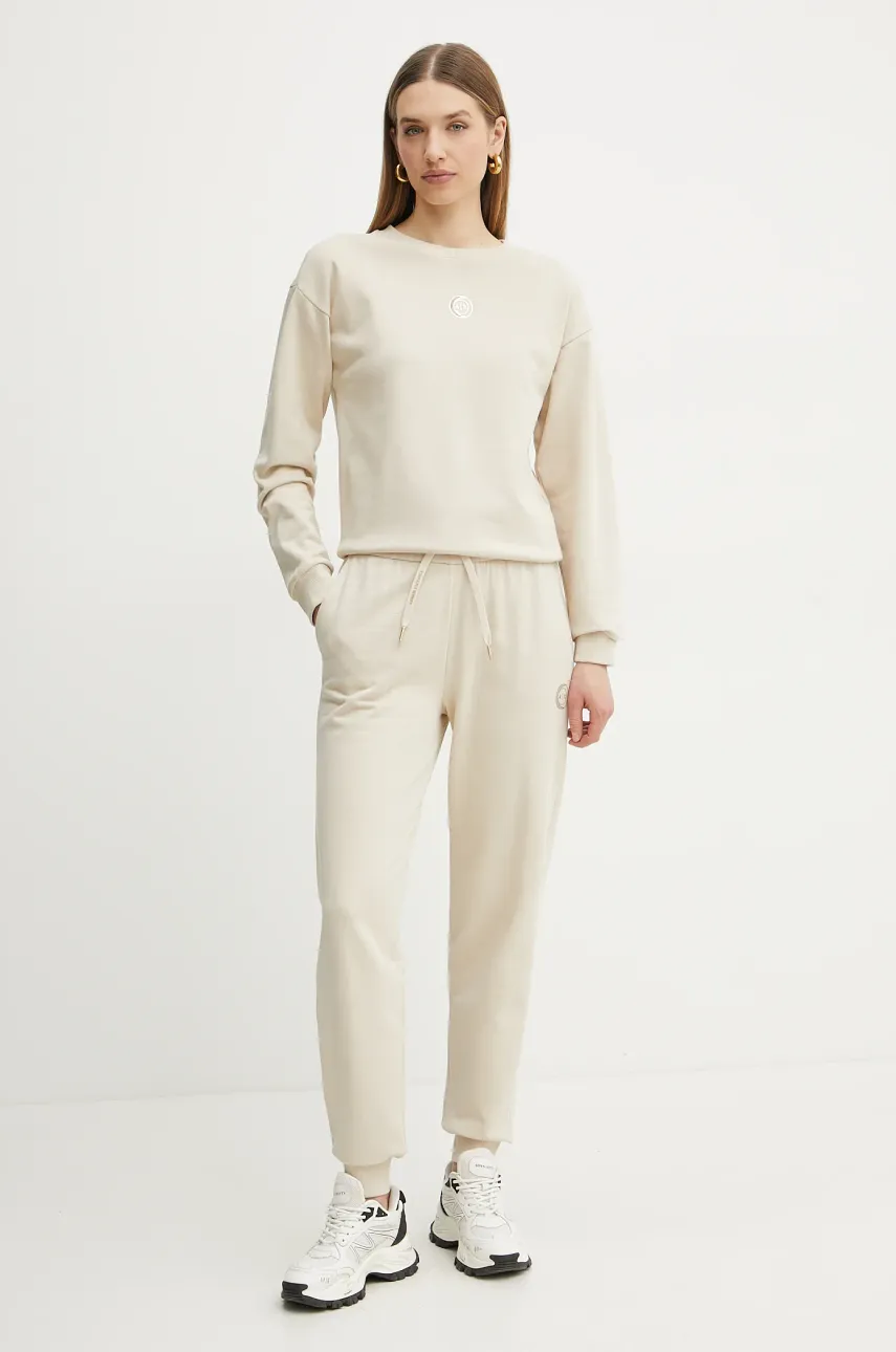 Хлопковая кофта Armani Exchange женская цвет бежевый однотонная XW000317 AF12217 Хлопковая кофта Armani Exchange женская цвет бежевый однотонная XW000317 AF12217