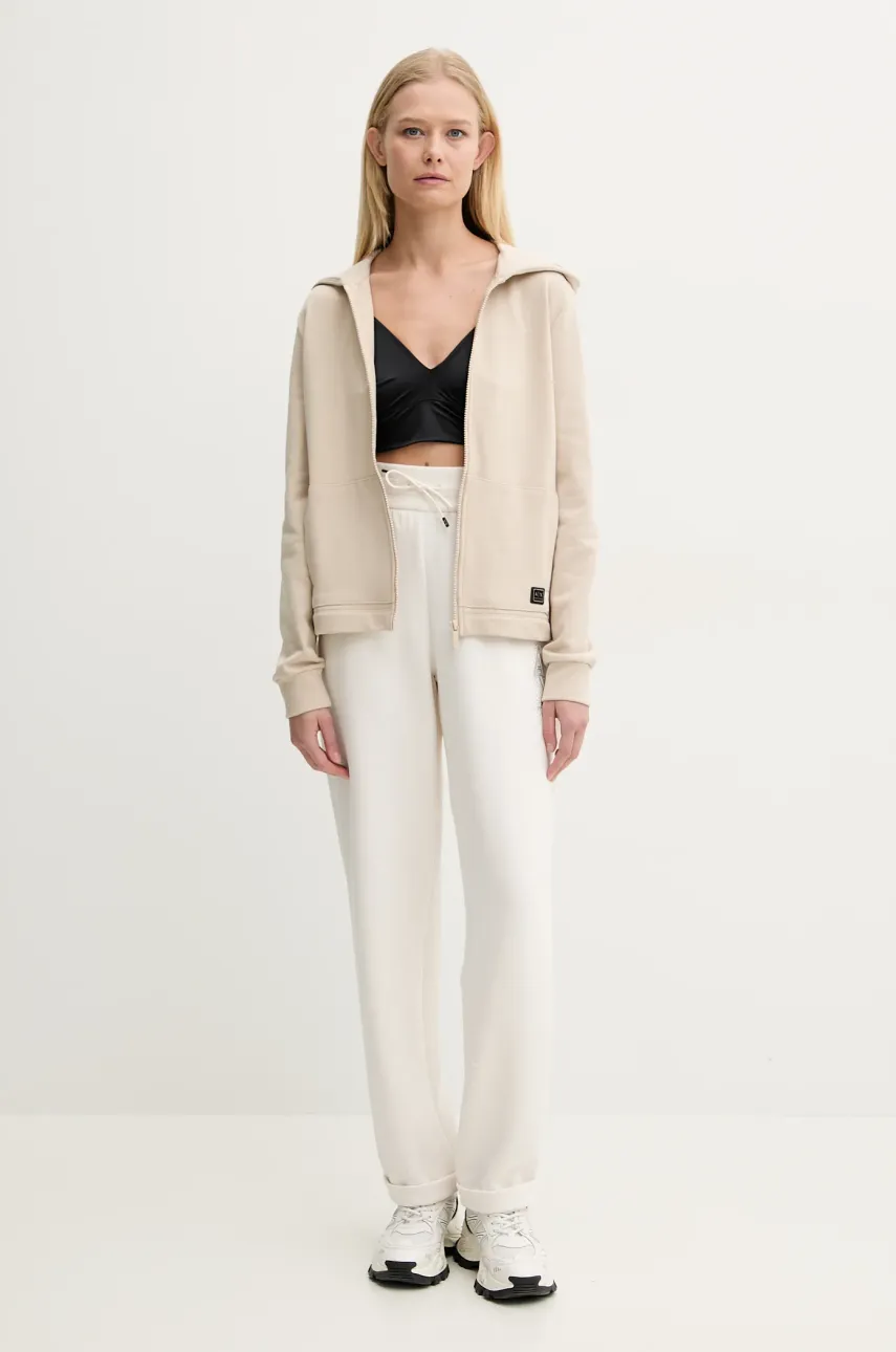 Кофта Armani Exchange женская цвет бежевый с капюшоном однотонная XW000088 AF10172 Кофта Armani Exchange женская цвет бежевый с капюшоном однотонная XW000088 AF10172