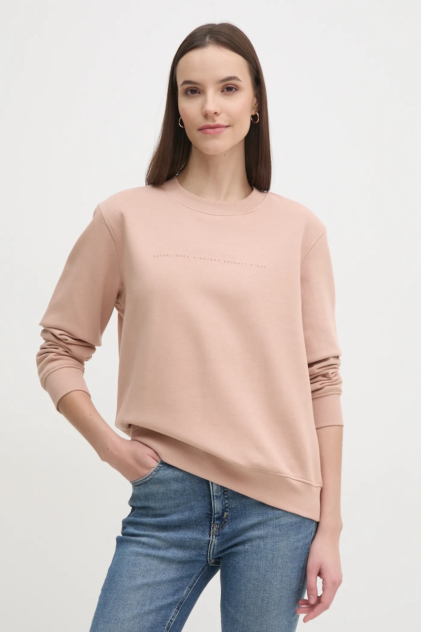 Levně Mikina Calvin Klein Jeans dámská, oranžová barva, s potiskem, J20J224731
