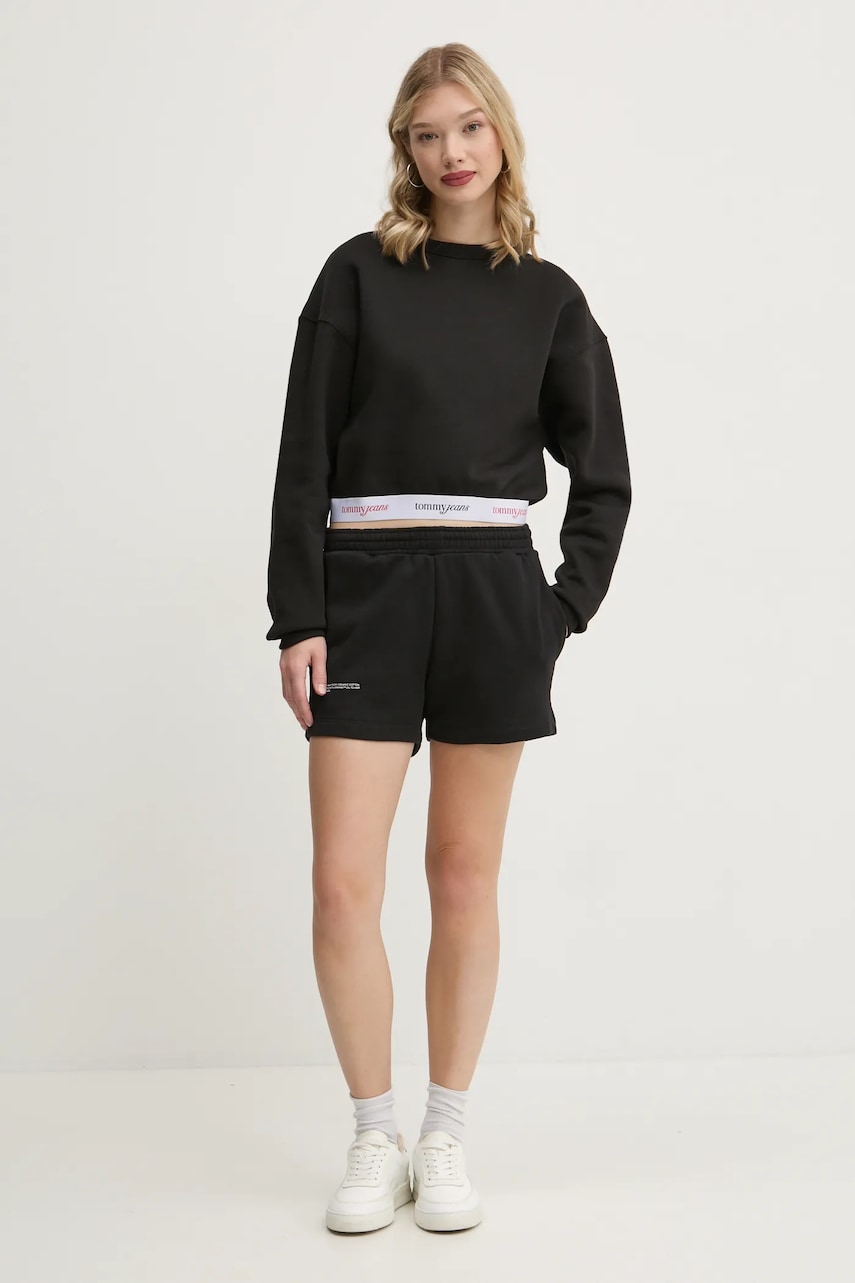 Кофта Tommy Jeans женская цвет чёрный меланж DW0DW19402 Кофта Tommy Jeans женская цвет чёрный меланж DW0DW19402