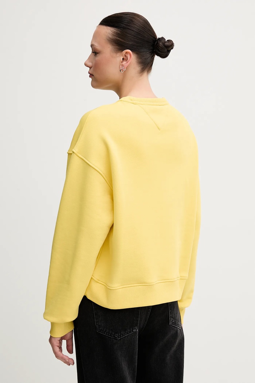 Хлопковая кофта Tommy Jeans женская цвет белый однотонная DW0DW19408